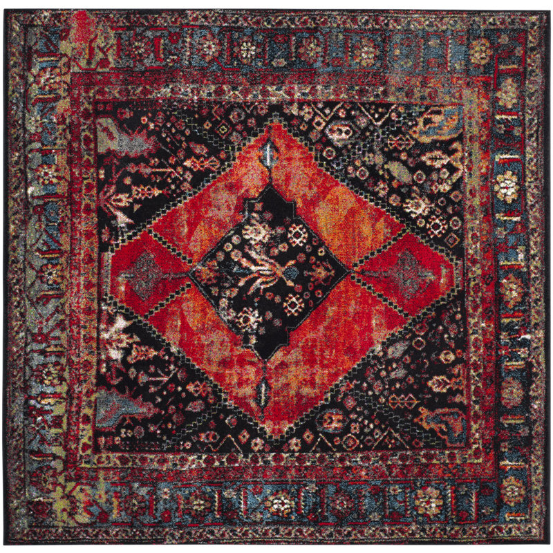 Tapis performance oriental rétro Imarion, Carré 5 pi 3 po