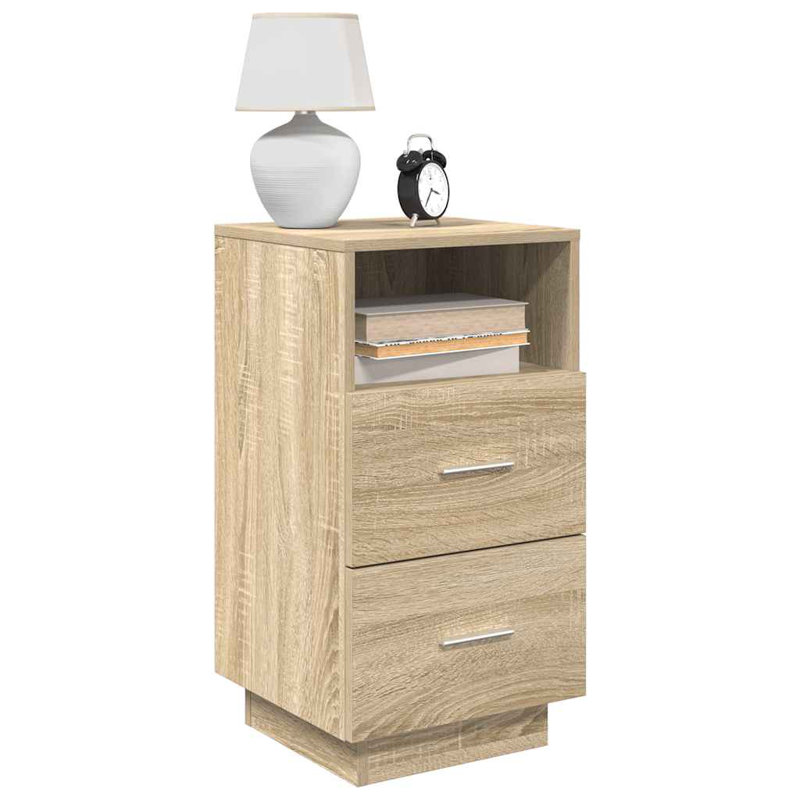 Kizzie 36cm W Manufactured Wood Bedside Table, Sonoma Oak, Set of 2