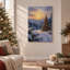 Decorated Tree in Snowy Forest at Sunset Christmas Canvas Wall Art-419032632