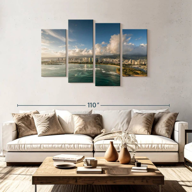 Tergel Honolulu Hawaii Aerial, 48" H x 75" W