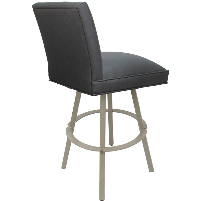 Tabouret de bar pivotant en métal - siège d'une hauteur de 30 po, Gris/beige