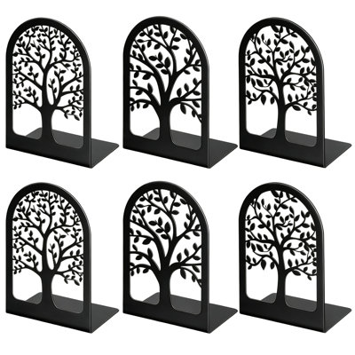Ensemble de 6 serre-livres en métal noir