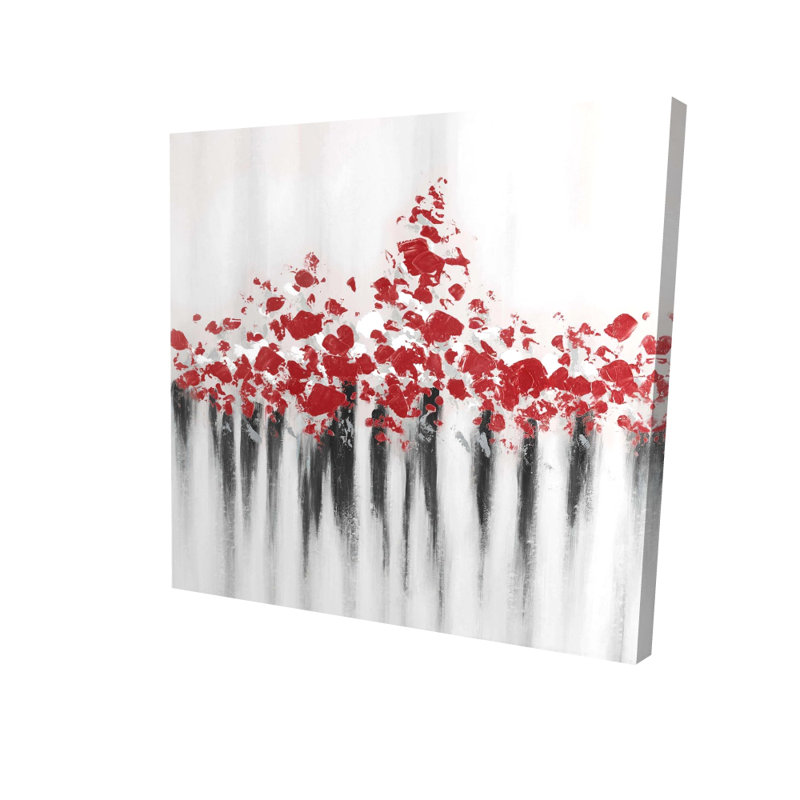 Gray Contemporary Shapes Canvas - Falling Red Dot Home Decor