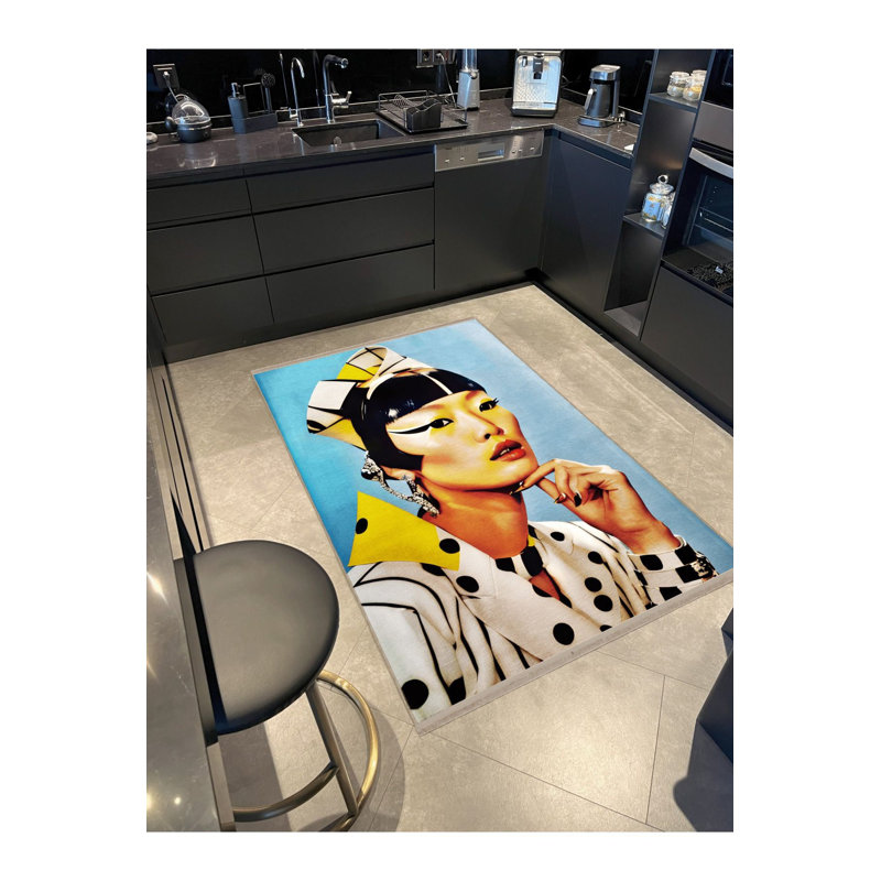 Tapis à motif de franges de la collection Waso, Sous-tapis rectangulaire de 3 pi 3 po x 4 pi 11 po