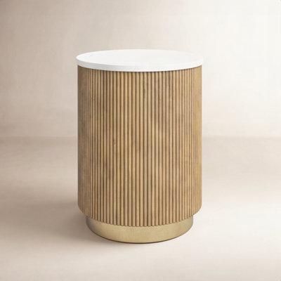 Rylee 18" Genuine Marble End Table