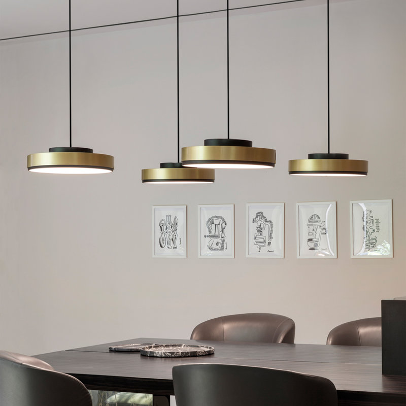 Discus So Light, Polished Brass/Matt Black, 2.7" H x 8.1" W x 8.1" D