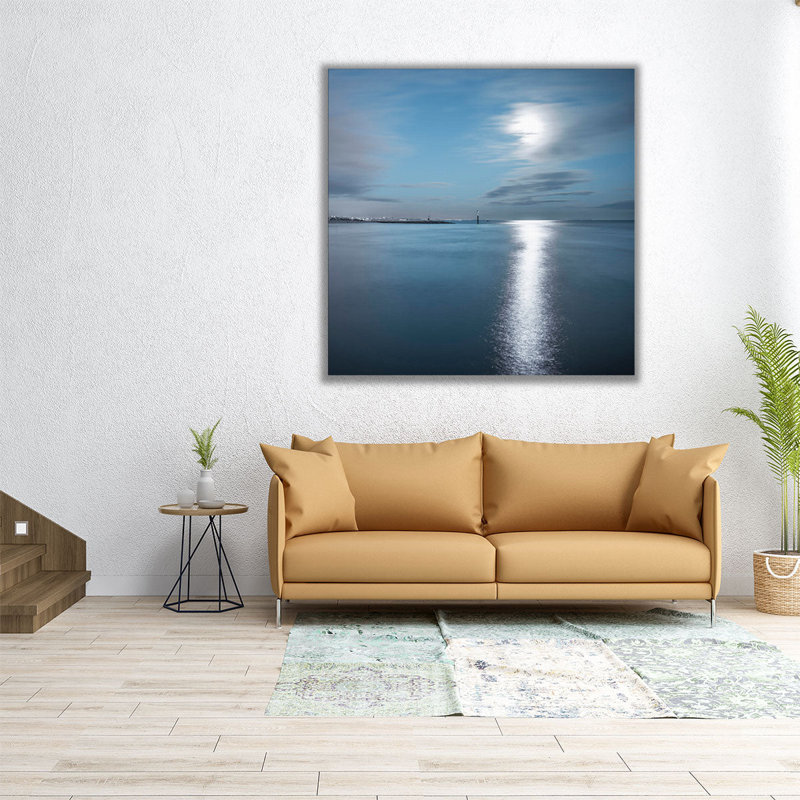 «Tranquil Seascape with Horizon over Water», reproduction d'art sur toile, H 12 po x l 12 po