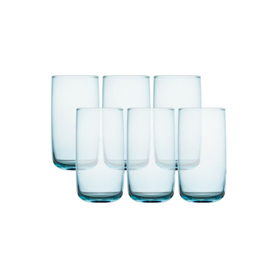 Ensemble de verres élégants en turquoise (6 pièces), 12,3 oz liq. Chacun | 100% verre, parfait pour le divertissement et l'utilisation quotidienne | Verres élégants et durables