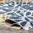 Weyland Floral Power Loom Blue/Orange Indoor/Outdoor Patio Rug-1438011371