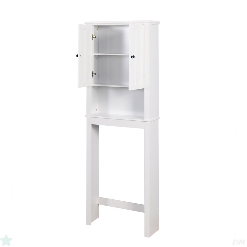 Armoire de rangement en bois au-dessus de la toilette 23,62 x 7,72 x 67,32 po avec tablette réglable