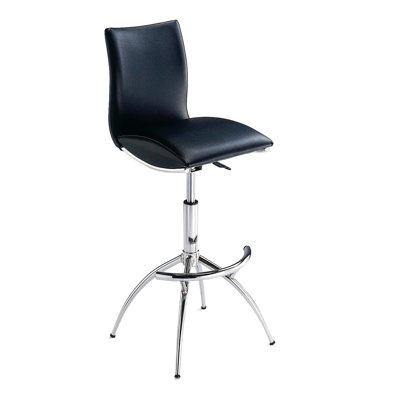 Tabourets de bar contemporains de 2, housse en polyuréthane noir, base, hauteur réglable de 26 à 30 po, rembourrage en mousse pour confort pivotant 2 pièces, revêtement, structure, siège à haute densité, 26 à 30 po