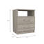 Nightstand 20"H, Two Drawers, One Shelf, Superior Top, Light Grey-121052756