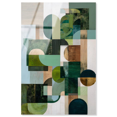 Décoration murale moderne Green Composition II par Art Remedy, prête à accrocher, 10 x 15