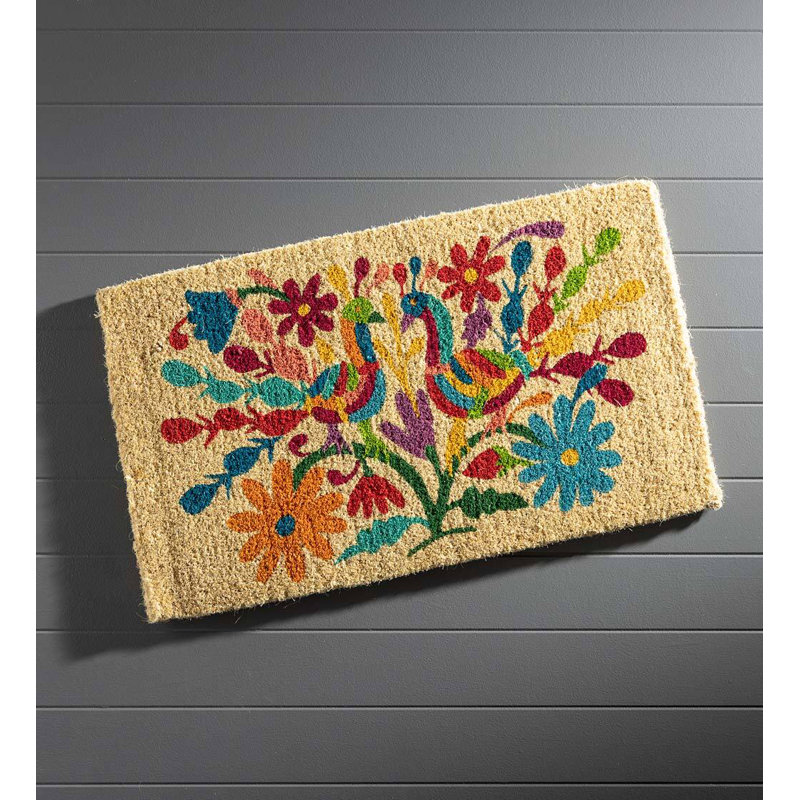Otomi Mexican Peacock Coir Doormat