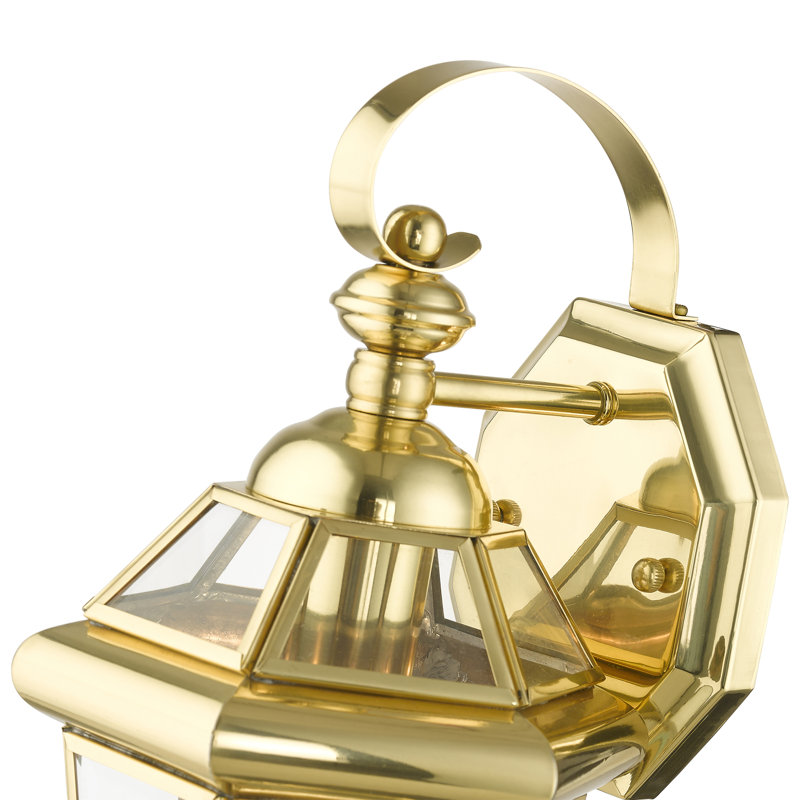 Creason Wall Light, Polished Brass, 12" H x 7" W x 7" D