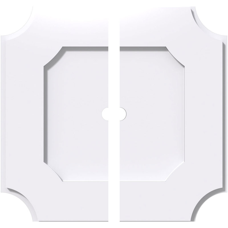Médaillon de plafond contemporain en PVC de qualité architecturale Locke, deux pièces, H 1 po x l 36 po x P 36 po