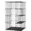 Cage pour chat à 4 portes et 3 fils avec 3 plateformes et échelles de rampe, parc pour chenil robuste, 4 portes noires, échelles et plateformes, grande