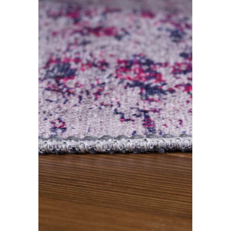 Tapis décoratif mauve à motif abstrait mauve, Rectangle 7 pi 7 po x 10 pi 10 po