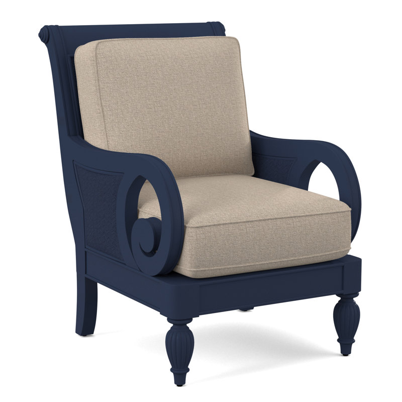 Grand View 71.12Cm Wide Armchair, Eggshell Crypton Performance; 0884-93, Sea Glass Finish