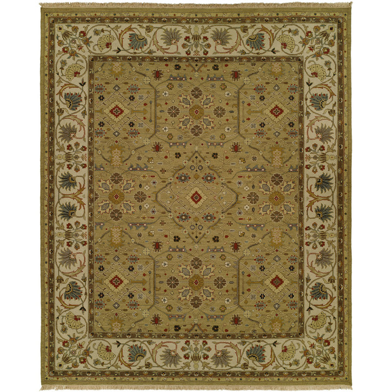 Herrmann Wool Oriental Area Rug in Brown, Rectangle 12' x 18'