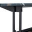 Table basse multifonctionnelle à plateau relevable avec motif en marbre noir, pieds en verre trempé et design moderne pour la maison ou le bureau