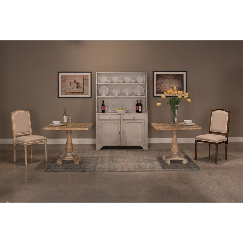 Square Solid Oak Dining Table, Gray Oak