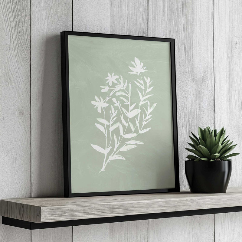 Reproduction d'art «Botanical Toss I» par Dogwood, L 24 po x H 32 po, White, Impression encadrée
