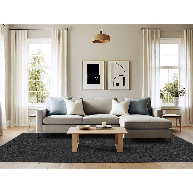 Tapis de zone noire à motifs Claire, Rectangle 6 pi x 9 pi