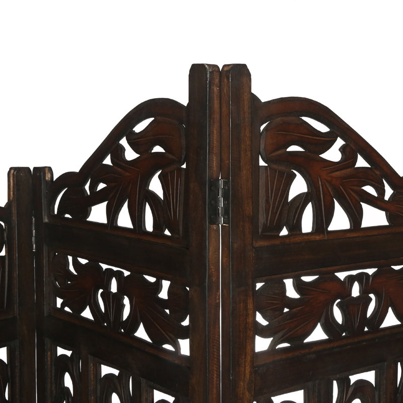 Bchester 200cm W x 180cm H 4 - Panel Folding Room Divider, Dark Brown
