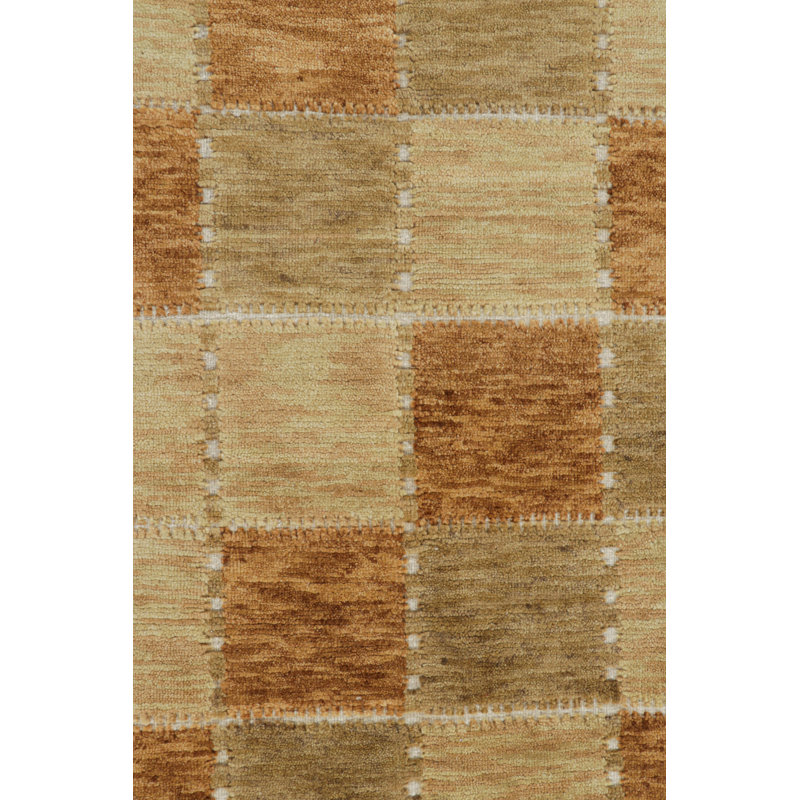 Rug & Kilim’S Scandinavian Style Rug In Beige-Brown And Rust Geometric Pattern, Rectangle 8'1" x 9'10"