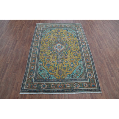 Tapis traditionnel jaune 6 x 9