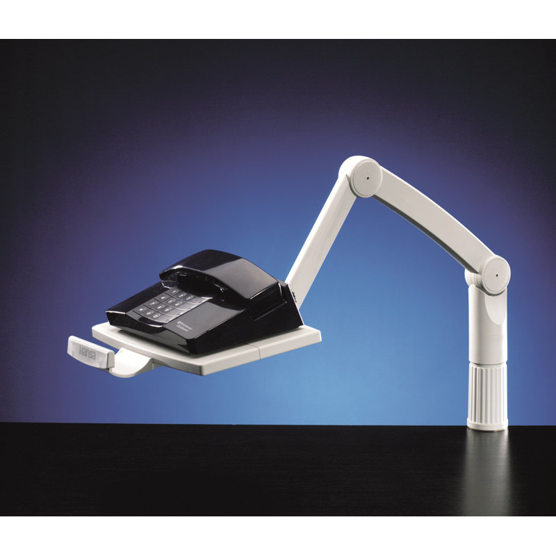 Height-Adjustable Phone Swivel Arm with Supporting Plate, Light grey