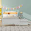 Lit plateforme simple avec tête de lit à DEL avec rangement, lit gigogne simple et 3 tiroirs-841557733