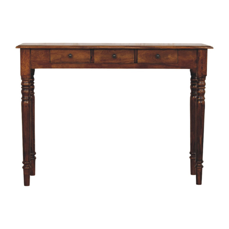 Console châtaignier 3 tiroirs Turned Legs