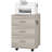 3 Drawer File Cabinet with Lock and Wheels, Grey Wood Grain
