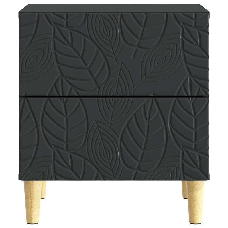 43cm W Composite Bedside Table, Black