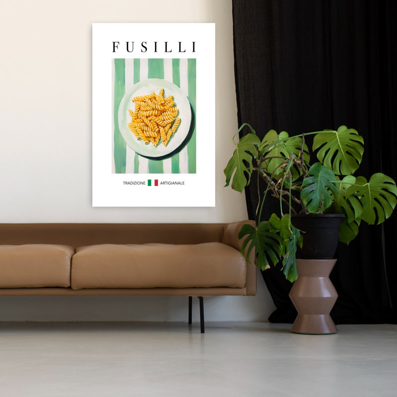 Fusilli italien, art mural traditionnel sur plaque, H 48 po x l 32 po