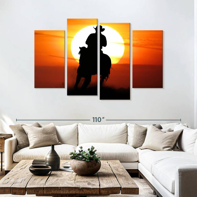 Lelar Sunset Cowboy, 54" H x 84" W