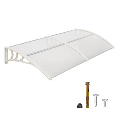 Auvent de fenêtre d'extérieur en polycarbonate, auvent de porte de patio avec cadre en aluminium