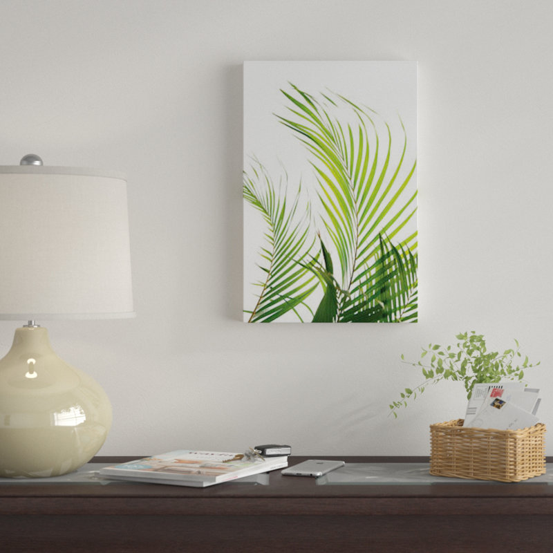 « palm frondes », reproduction d’impression sur toile, H 18 po x l 12 po x P 1,5 po, Toile tendue, Pas de tapis