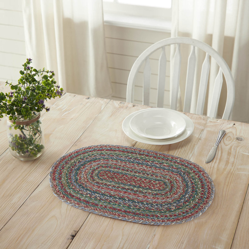 Lutishia Jute Geometric Oval Placemat, 13" W x 19" L
