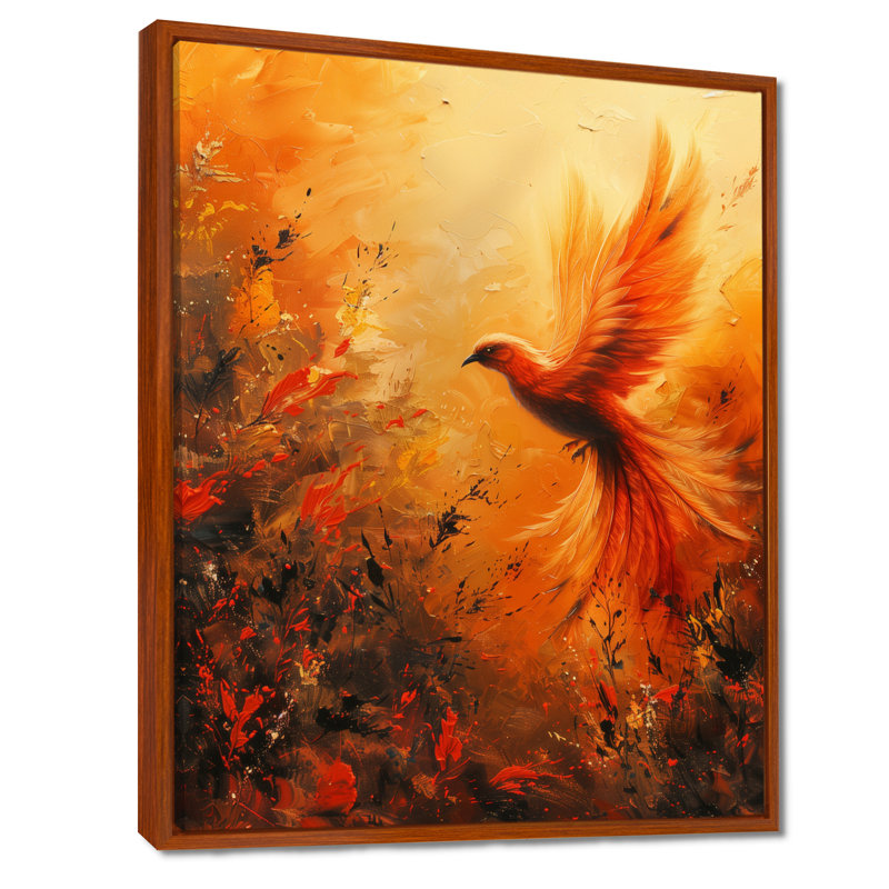 Créature Mythique Créature Mythique - Phoenix, H 20 po x l 12 po x P 1 po, Cadre flottant brun, bois massif