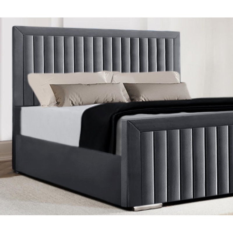 Miyon Upholstered Bed, Super King (6'), Black