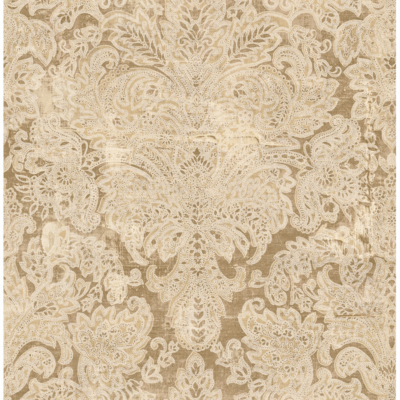  Papier peint damassé non collé Designs Caramel Viatrix, Caramel