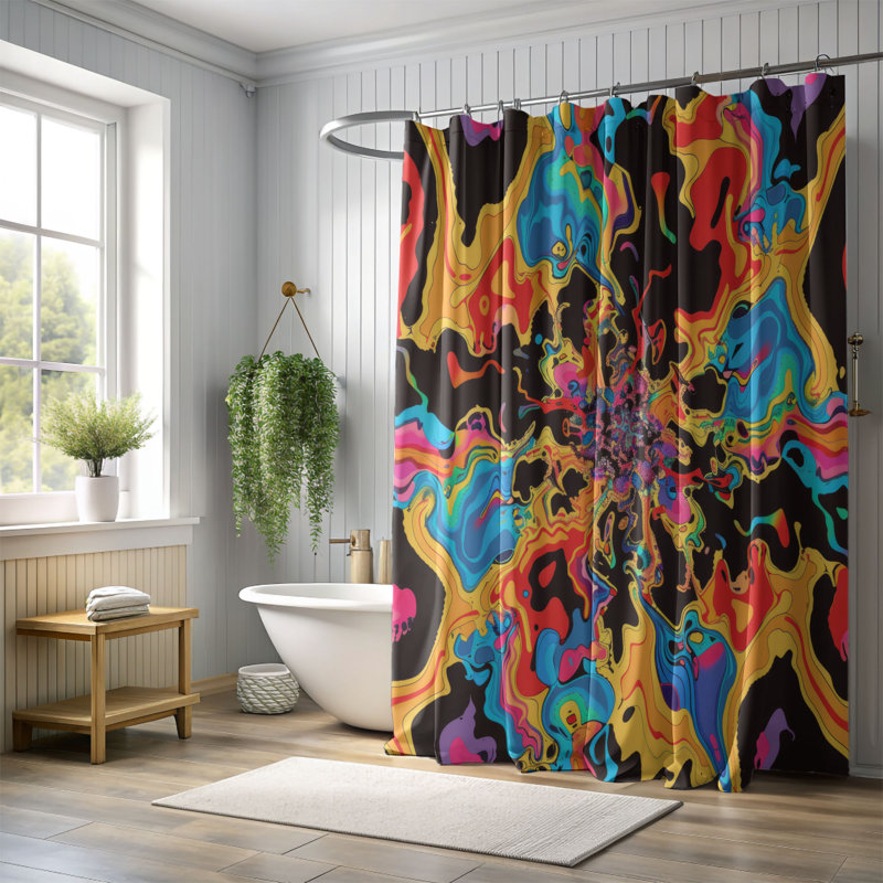 Réfractographe - Rideau de douche Premium, H 74 po x l 71 po
