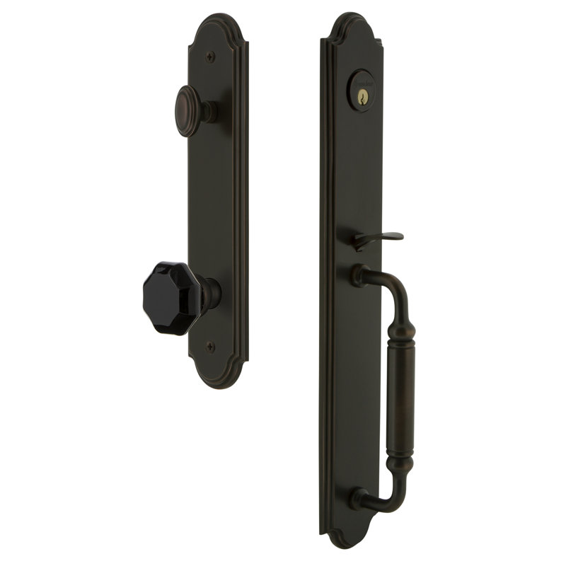 Complete Inactive Arc Dummy Handleset with Lyon Knob and Arc Rosette, Timeless Bronze