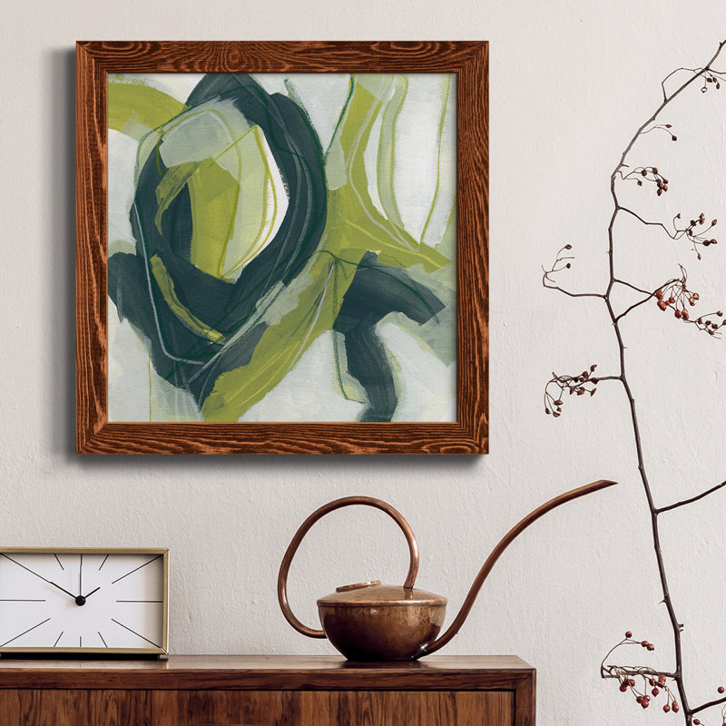 Toile encadrée Verdigris Motion IV-Premium - prête à être accrochée, H 35,5 po x l 35,5 po x P 1,5 po, Noyer