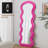Flannel Full Length Wave black Floor Mirror with Stand for Bedroom living room Hanging or Against The Wall-919663822