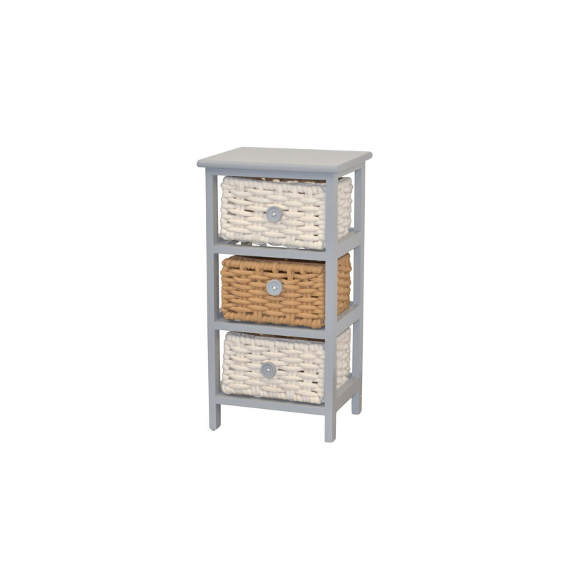 Shuman Solid Wood 3 - Drawer Rectangle Accent Chest, Grey