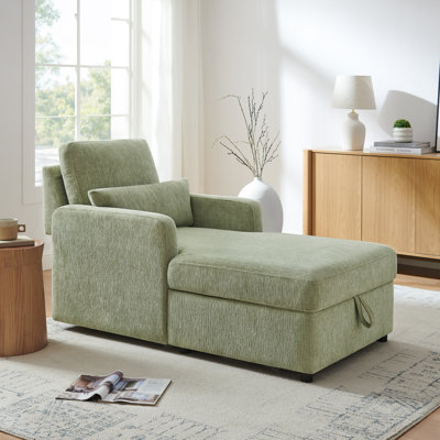 Upholstered Chaise Lounge With Storage